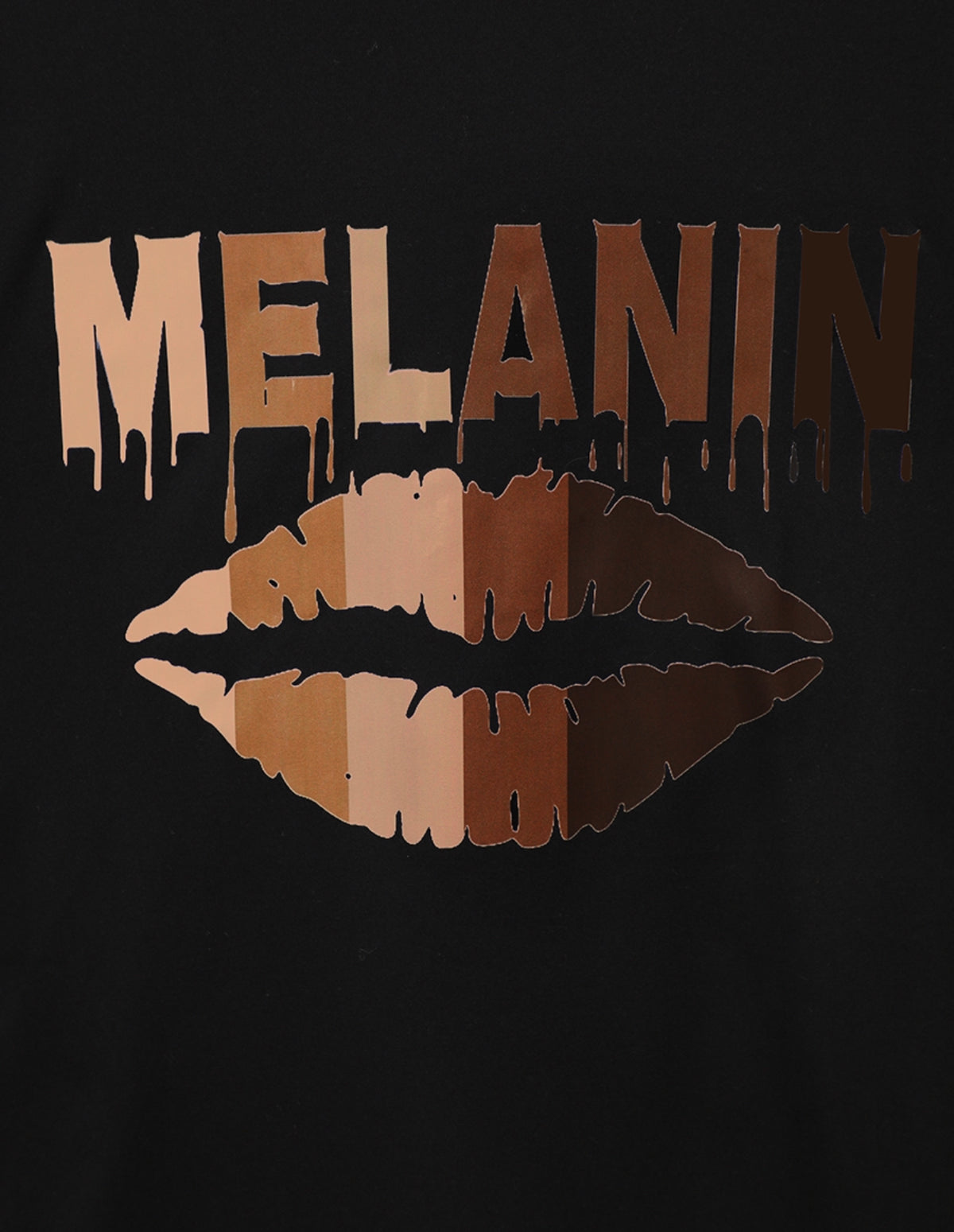 Melanin Lip Letter Print T-shirt