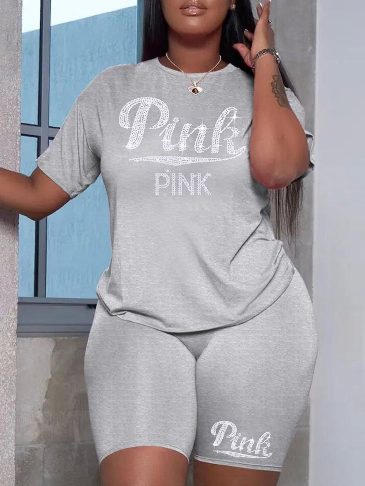 Pink All Gray Short Set